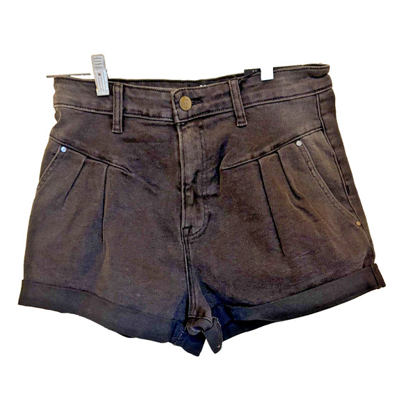 Insane Gene HIGH RISE Black DENIM SHORTS Medium - Picture 1 of 5